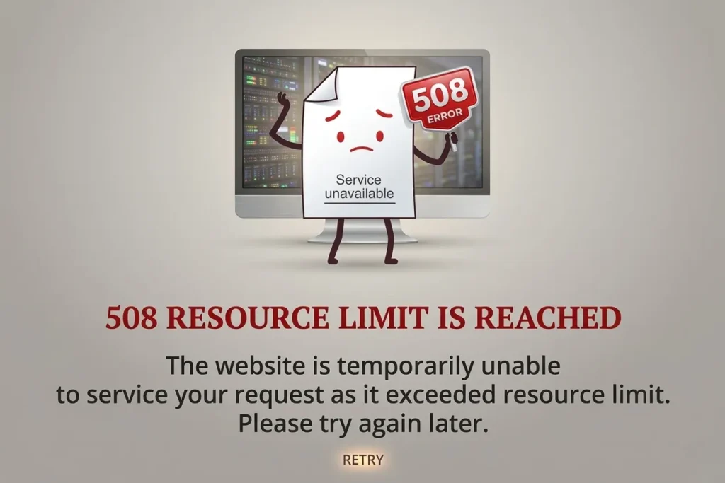 508 resource limit is reached the website is temporarily unavailable upgrade your hosting plan