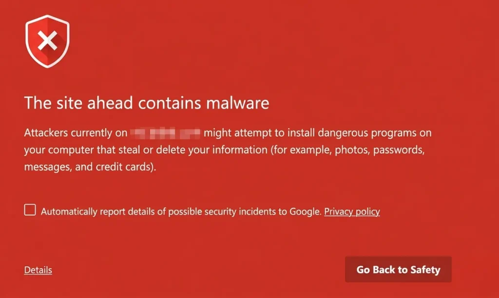 the site ahead contains malware