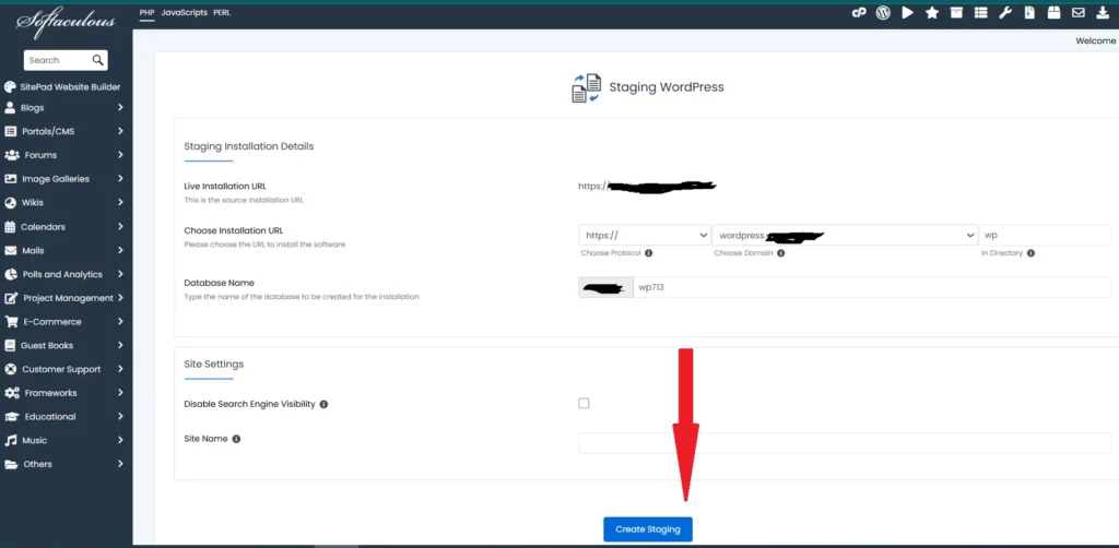 create staging
