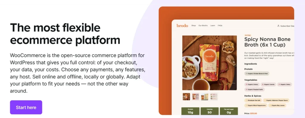 The most flexible ecommerce platform
WooCommerce is the open-source commerce platform for WordPress 