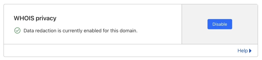 whois-protection disable
