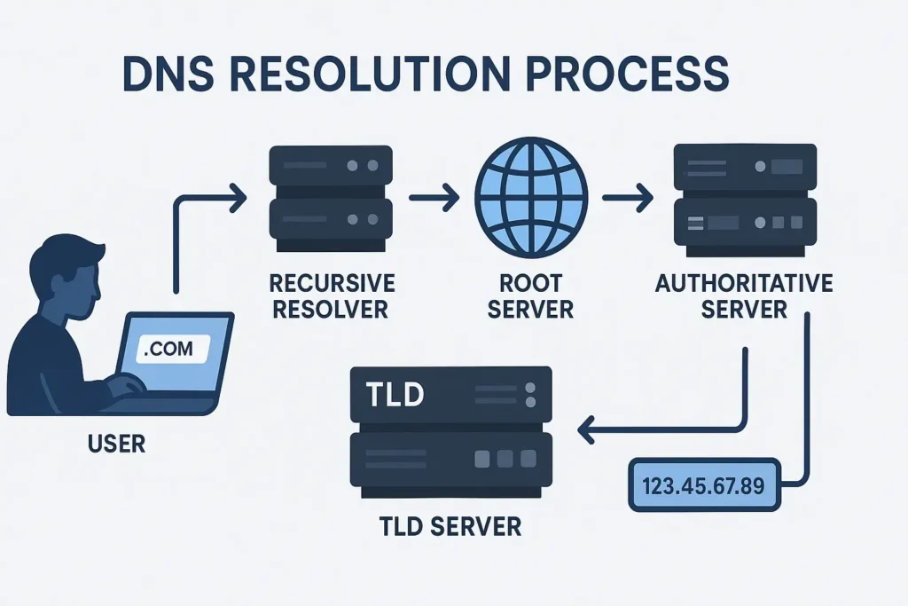 how the dns resolution process works