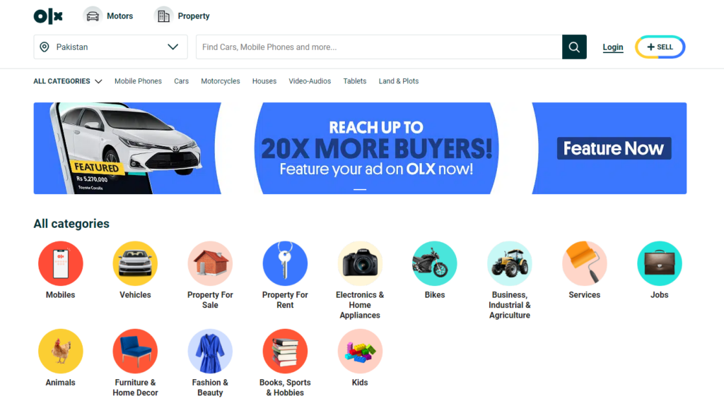 OLX is the go-to platform for buying and selling used goods in Pakistan.