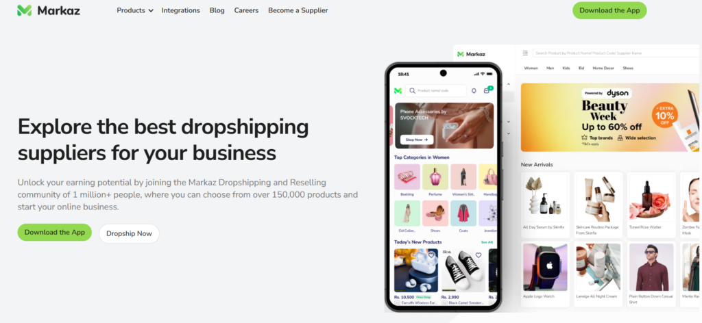 Markaz is a reseller-friendly platform designed for small-scale sellers, offering flexibility and low delivery costs.