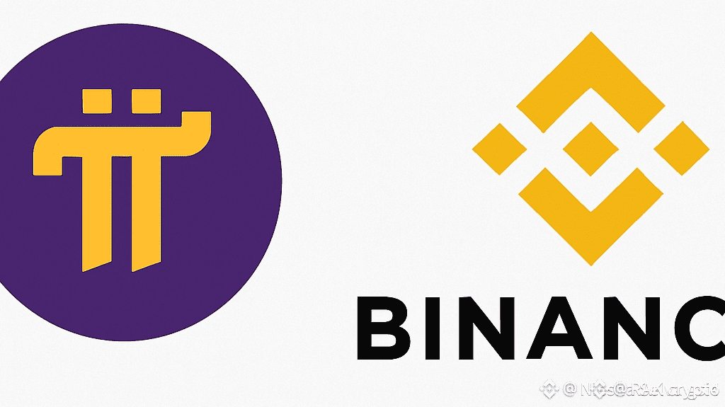 An image of pi and biance logos together. Binance allows you trade through peer to peer trading hence you sell pi coins.