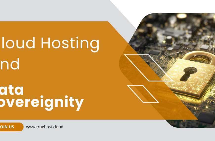 a padlock protecting data, truehost cloud link and the title cloud hosting and data sovereignity