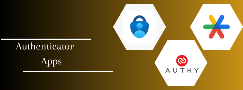 Shows three authenticator apps: microsoft and google authenticator and authy