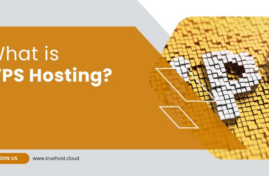 shows the vps writings and the title what is vps hosting and the truehost logo and .cloud link